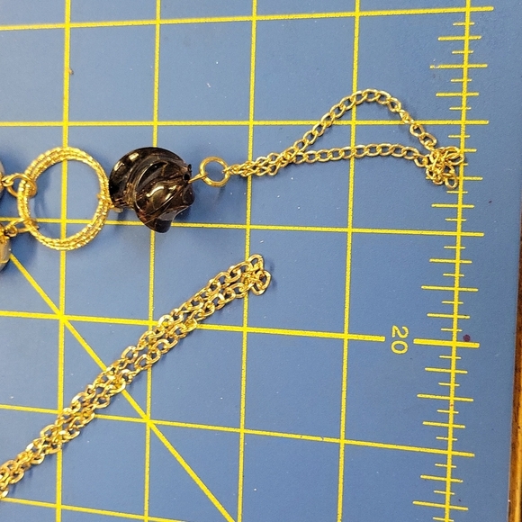 Beaded & Purple Stone Gold Tone Tassel 40" in Length - Picture 3 of 5